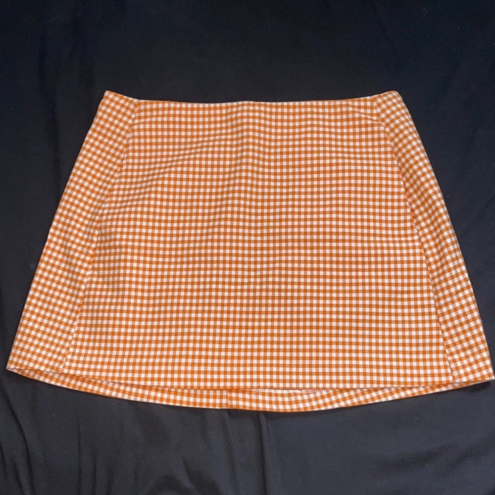 Urban Outfitters Orange Plaid Skirt
